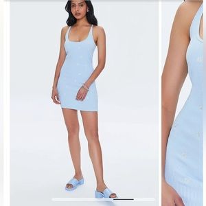 Embroidered Seamless Eye Print Dress- NWT